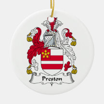 Preston Family Crest Christmas Tree Ornament