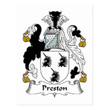 Preston Family Crest Postcard