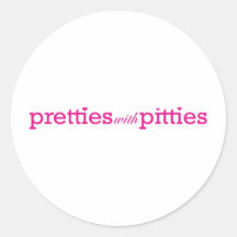 Pretties with Pitties Round Sticker
