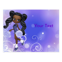 Pretty African American Cheerleader Postcard