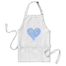 Pretty Blue Lace Heart with delicate white detail Aprons