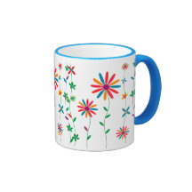 Pretty bright spring floral design Pitcher or Jug Coffee Mugs