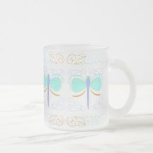 Pretty Cyan And Orange Dragonfly Mug