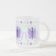 Pretty Cyan And Purple Butterfly Mug