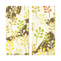 Pretty Elegant Birds in Leaf Treetops Pattern Gallery Wrap Canvas