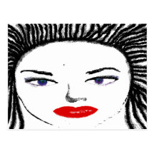 Pretty Female Faces Post Card