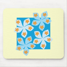 Pretty floral design, blue and cream. mousemats