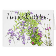 Pretty Flowers Happy Birthday Card