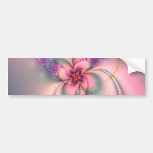Pretty Fractal Flower Bumper Stickers