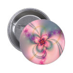 Pretty Fractal Flower Pinback Button