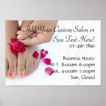Pretty Fuchsia Pink Rose Pedicure Salon Print