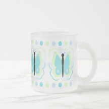 Pretty Green And Cyan Butterfly Mug