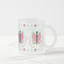 Pretty Green And Pink Butterfly Mug