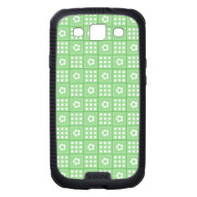 Pretty Green Flower Patchwork Quilt Pattern Samsung Galaxy SIII Case