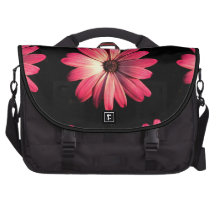 Pretty in Pink Flowers Laptop Messenger Bag