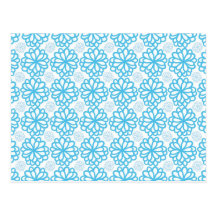 Pretty Light Blue and Sliver Flower Pattern Postcard