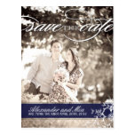 Pretty Midnight Blue Photo Save the Date Postcards