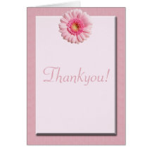 Pretty Pale Pink Gerbera Flower -  Thankyou Cards