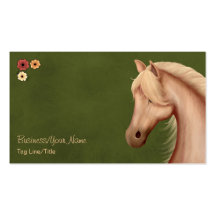 Pretty Palomino and Flowers Horse Business Cards
