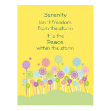 Pretty pastel flowers Serenity postcard