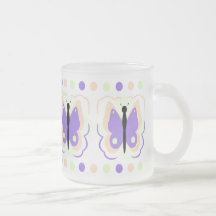 Pretty Peach And Purple Butterfly Mug