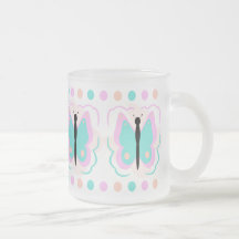 Pretty Pink And Cyan Butterfly Mug