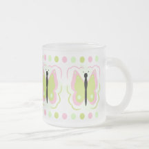 Pretty Pink And Yellow Butterfly Mug