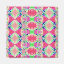 pretty pink fractal refrigerator magnets