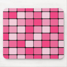 Pretty Pink Mosaic Tile Pattern Gifts for Her Mousemat