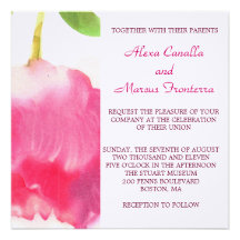 Pretty Pink Tulip Wedding Invitation