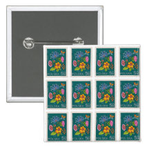 Pretty Poland Stamp Pinback Buttons