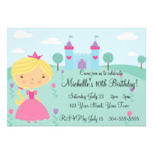 Pretty Princess Birthday Party Personalized Announcement