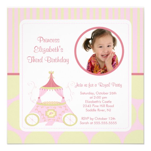 Pretty Princess Photo Birthday Invitation