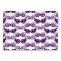 Pretty Purple Masquerade Ball Masks Mardi Gras Cards