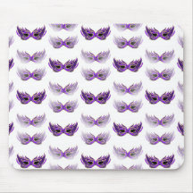 Pretty Purple Masquerade Masks Mardi Gras Mouse Mat