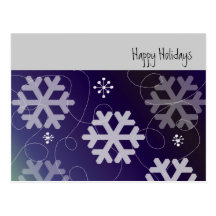 Pretty Purple Snowflakes Postcards