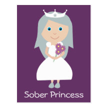 Pretty purple Sober Princess postcard
