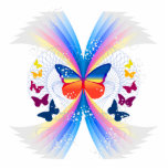pretty rainbow butterflies swirl design cut out