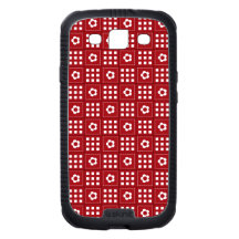 Pretty Red Flower Patchwork Quilt Pattern Galaxy S3 Cover