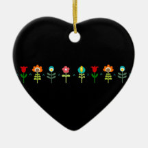 Pretty Retro folk flowers Ornament