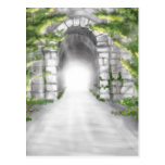 pretty stone tunnel trellis design postcards