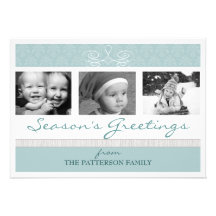 Pretty Swirl Season's Greetings Holiday Photo Card