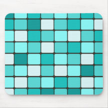 Pretty Turquoise Aqua Teal Mosaic Tile Pattern Mousemats