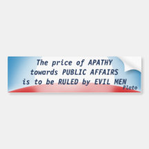 Price of Apathy (Plato) Bumper Stickers