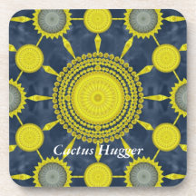 Prickly Pear Cactus Mandala Array Coaster