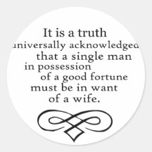 Pride and Prejudice Round Stickers