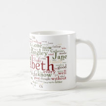 Pride and Prejudice Word Cloud Mugs