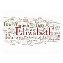 Pride and Prejudice Word Cloud Postcards