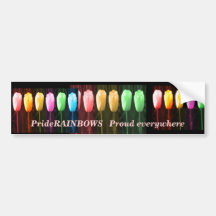 Pride RAINBOWS - Proud E v e r y w h e r e Bumper Stickers