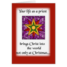 Priest Christmas Star Greeting Cards